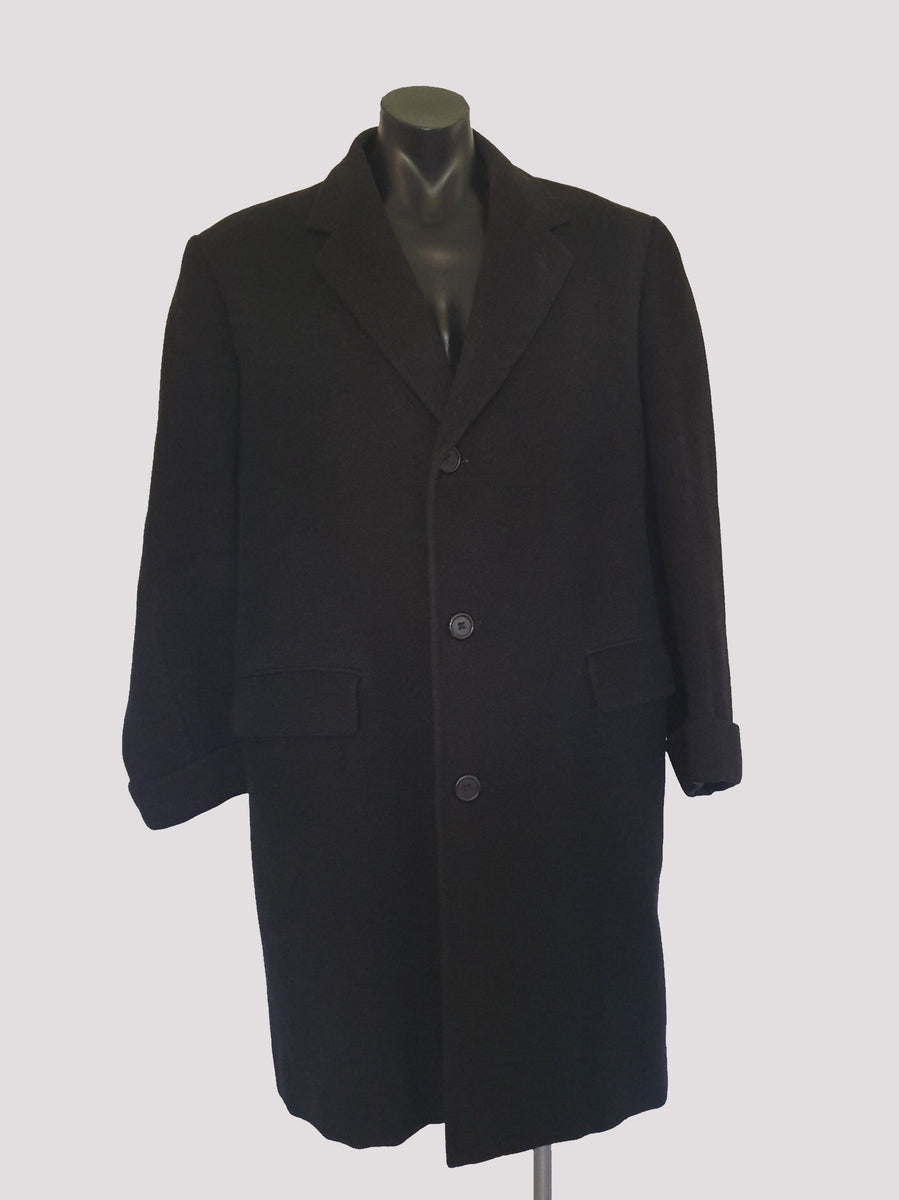 Charles Bud Tingwell Estate - Black Wool Overcoat by Aquascutum ...