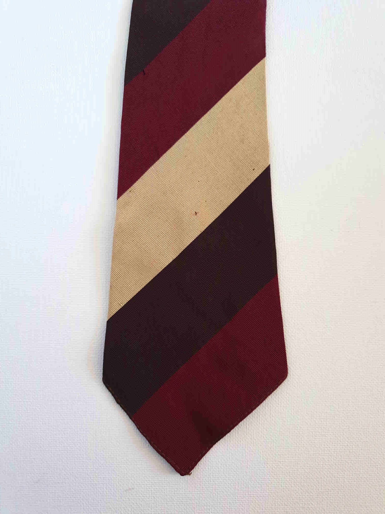 vintage 1930s striped maroon tie by elliots irish poplin