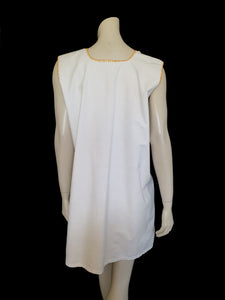 1920s vintage or antique embroidered linen chemise shift slip dress