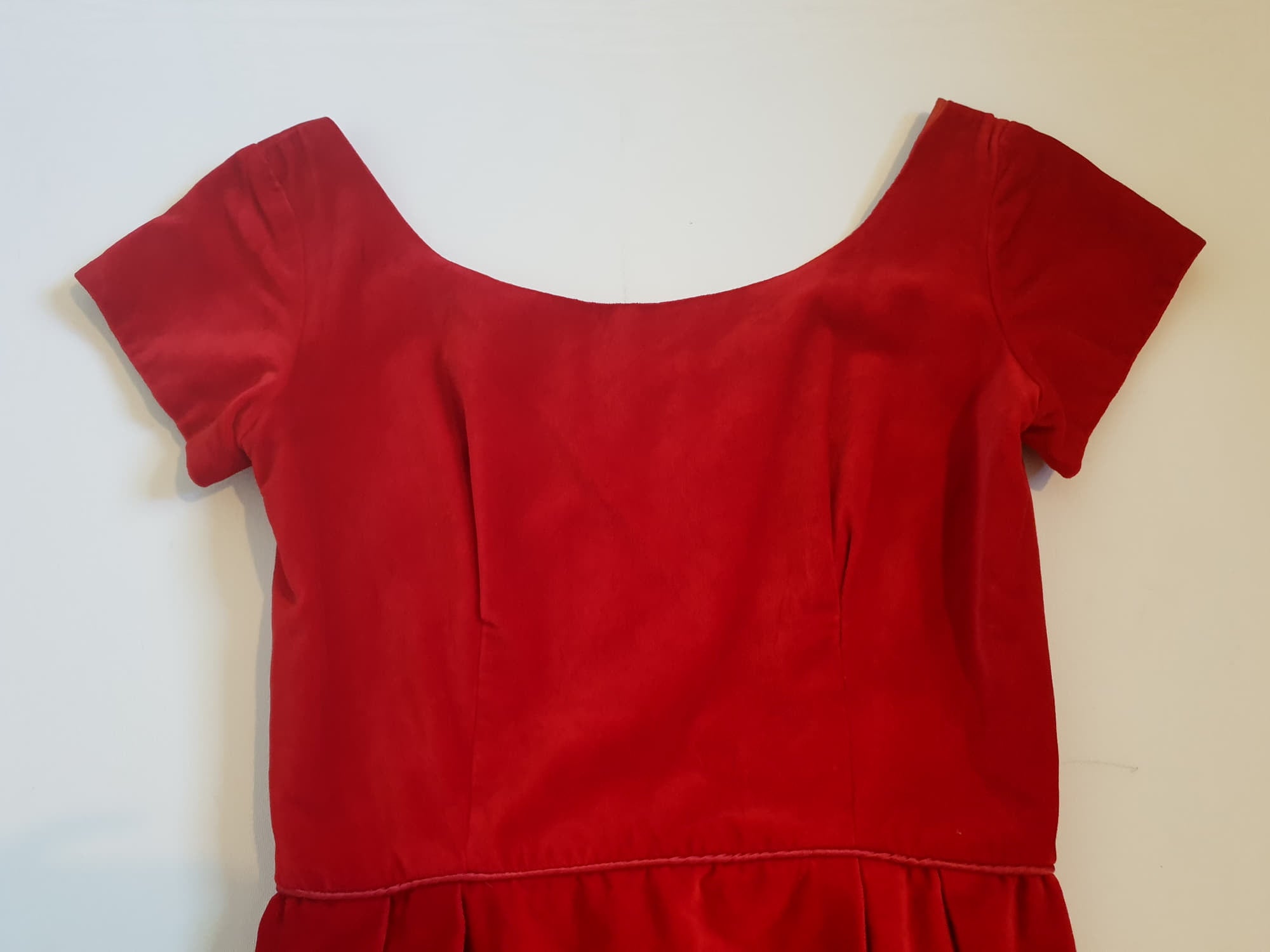 1960s vintage red velvet dress by belvera fashions small