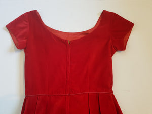 1960s vintage red velvet dress by belvera fashions small