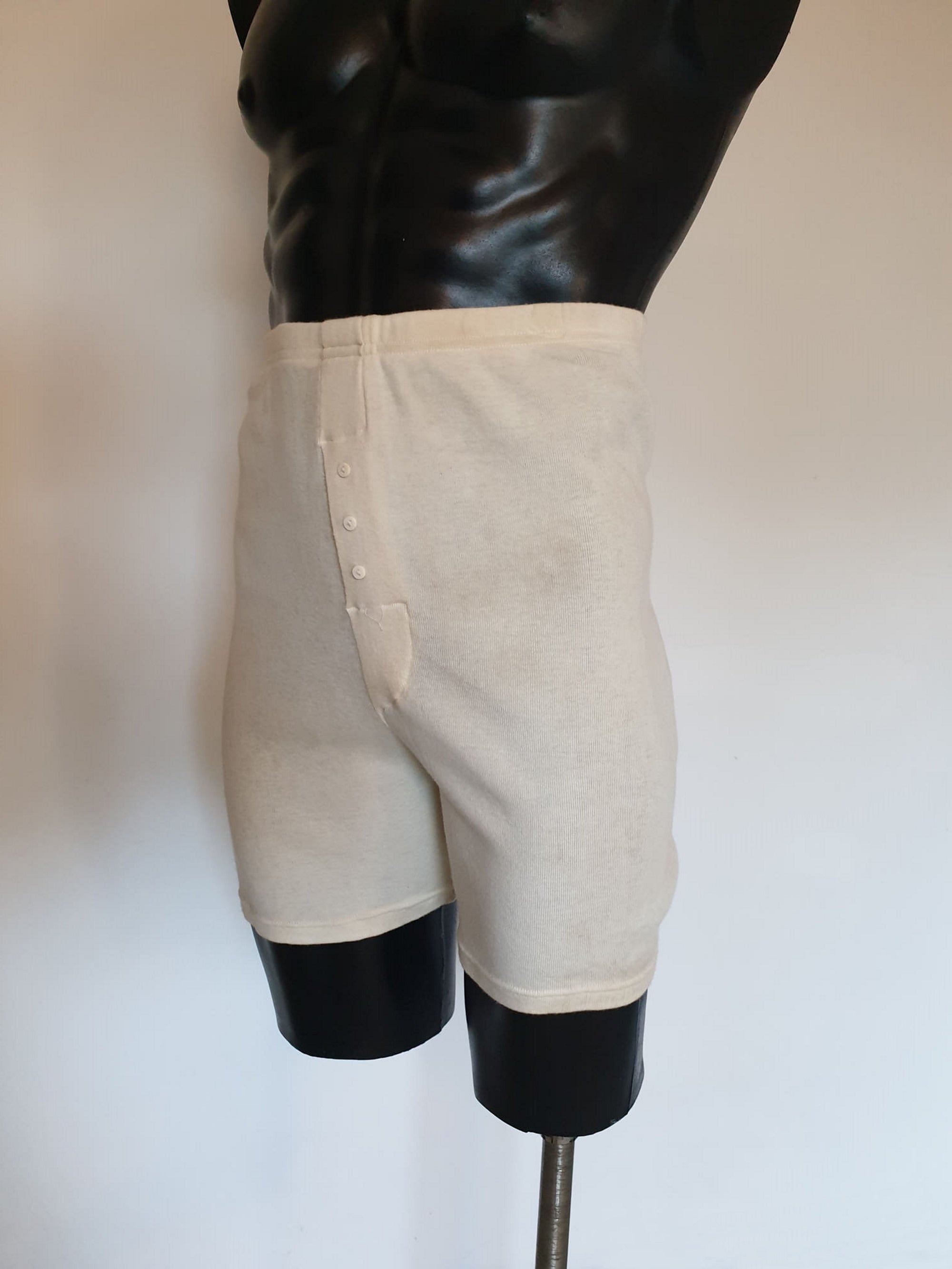 Vintage Style Cream Wool Boxer Shorts - Thermal Underpants - S – Louisa ...