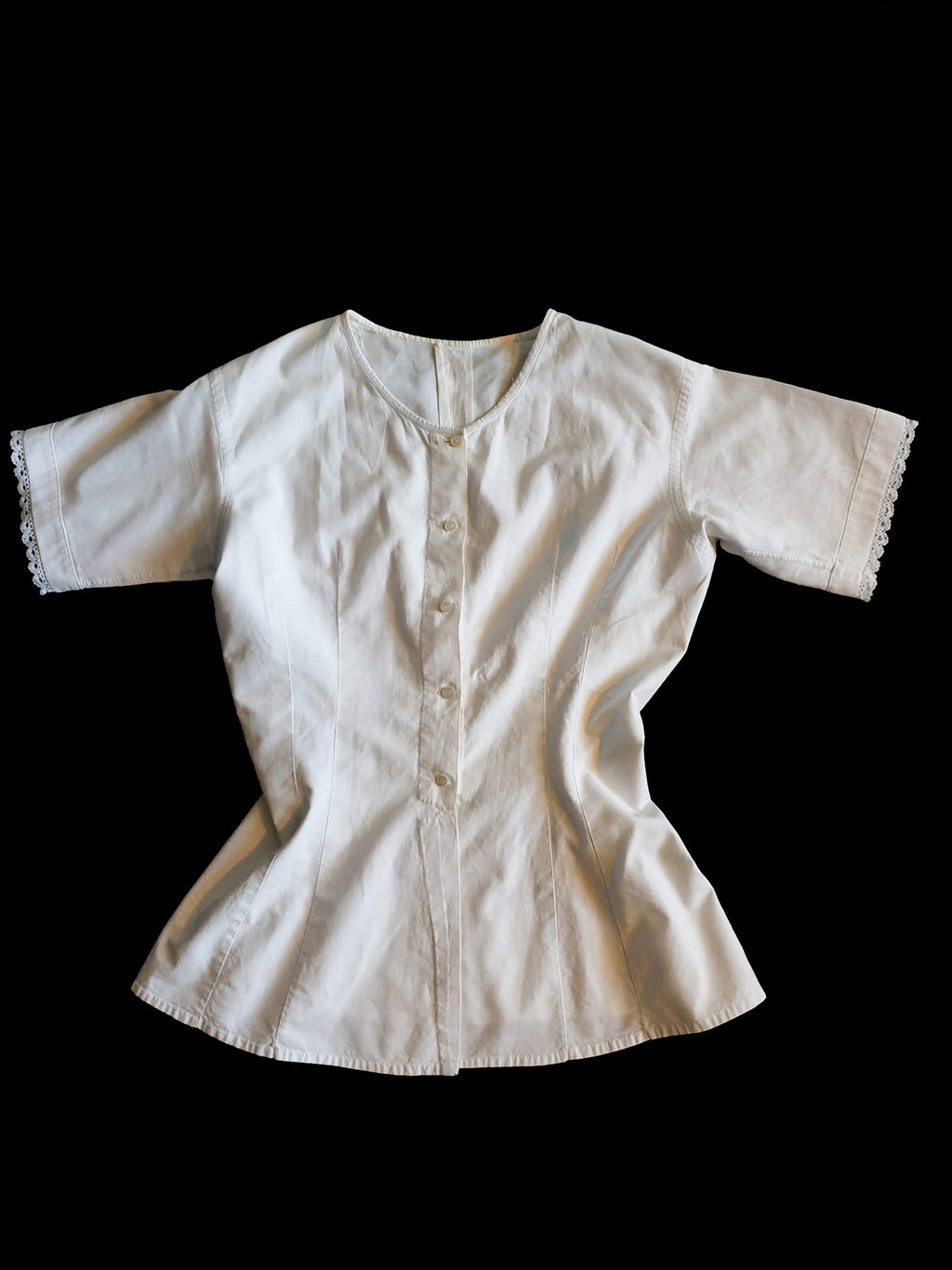 antique 1880s victorian linen blouse corset cover small