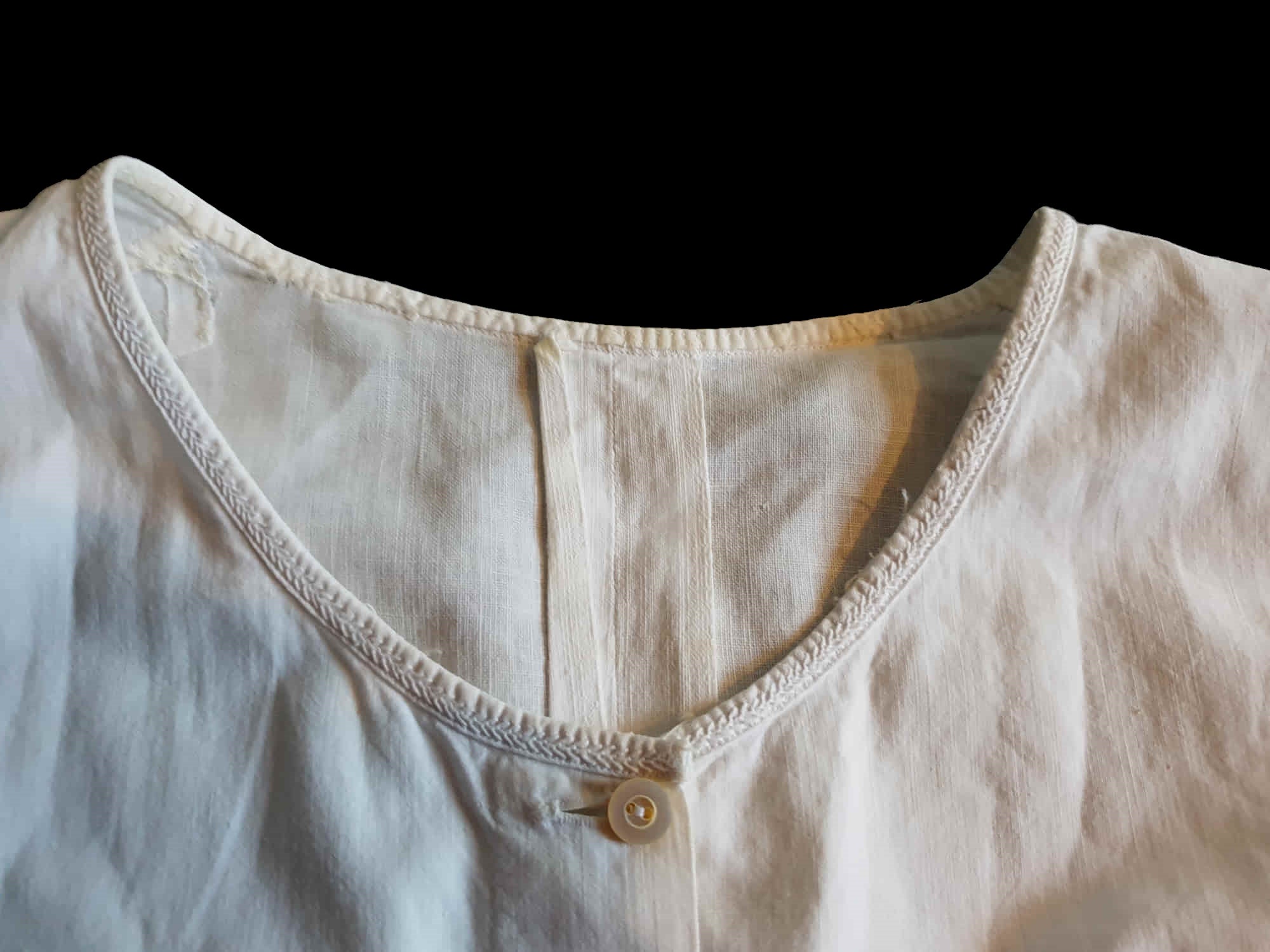 antique 1880s victorian linen blouse corset cover small