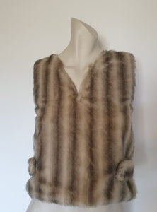 1960s vintage grey faux fur vest by lesleys XS