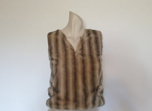 1960s Grey Faux Fur Vest by Lesleys - XS