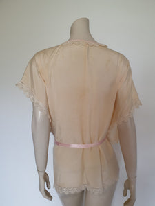 antique 1910s silk bed jacket loose fitting large
