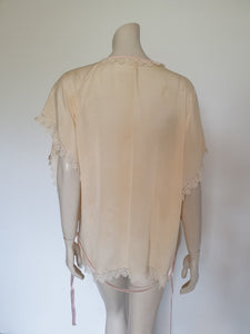 antique 1910s silk bed jacket loose fitting large