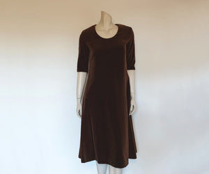 1970s vintage brown velvet dress by barbara lee