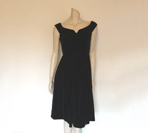 Black Velvet Dress - S