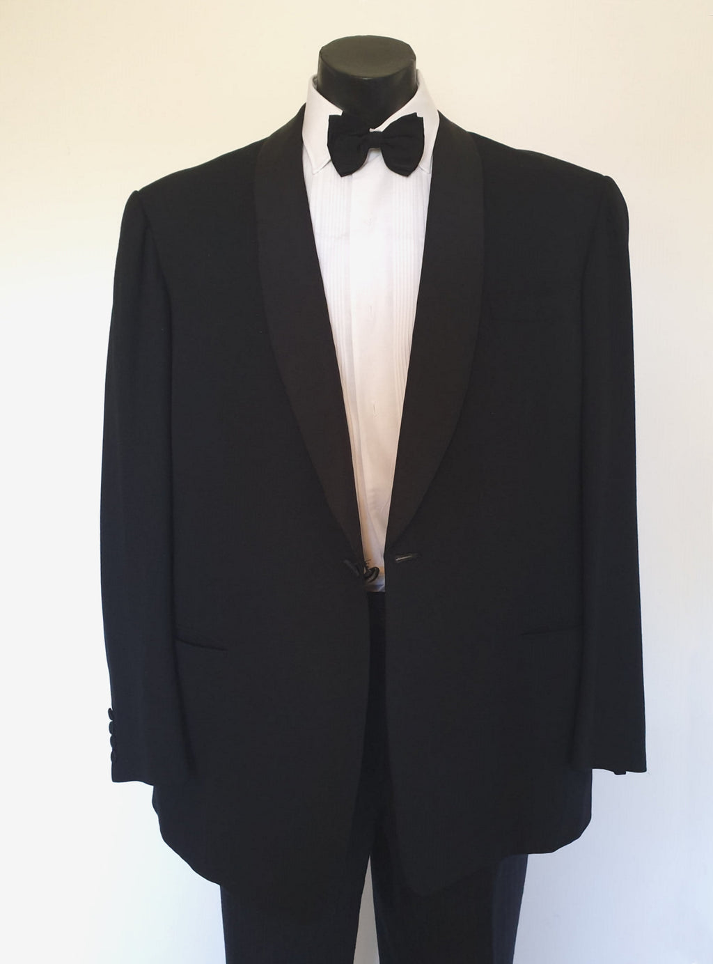 1960s vintage shawl lapel tuxedo jacket by moss bros - extra large