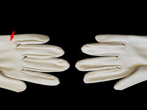 vintage ivory gathered gloves nylon small