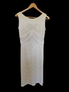 1960s vintage white lace dress with chiffon sash small
