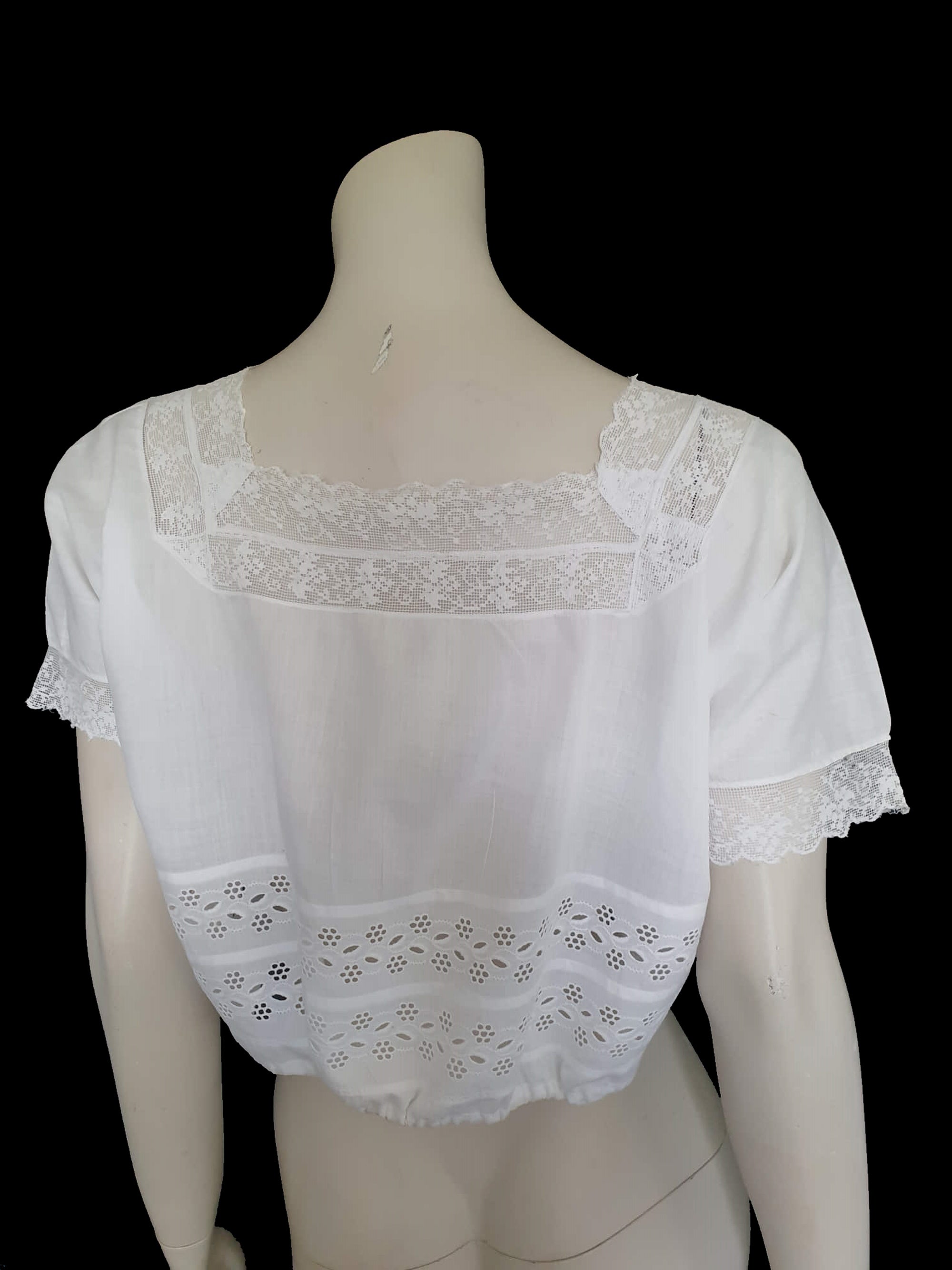 antique edwardian white camisole corset cover medium