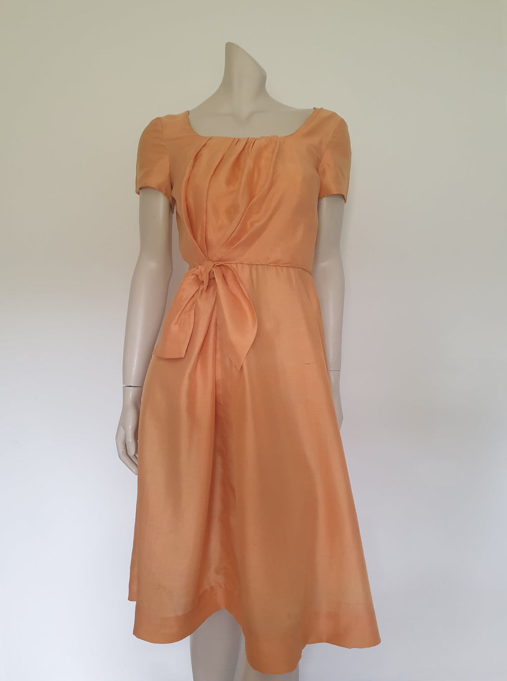1950s vintage peach dress small