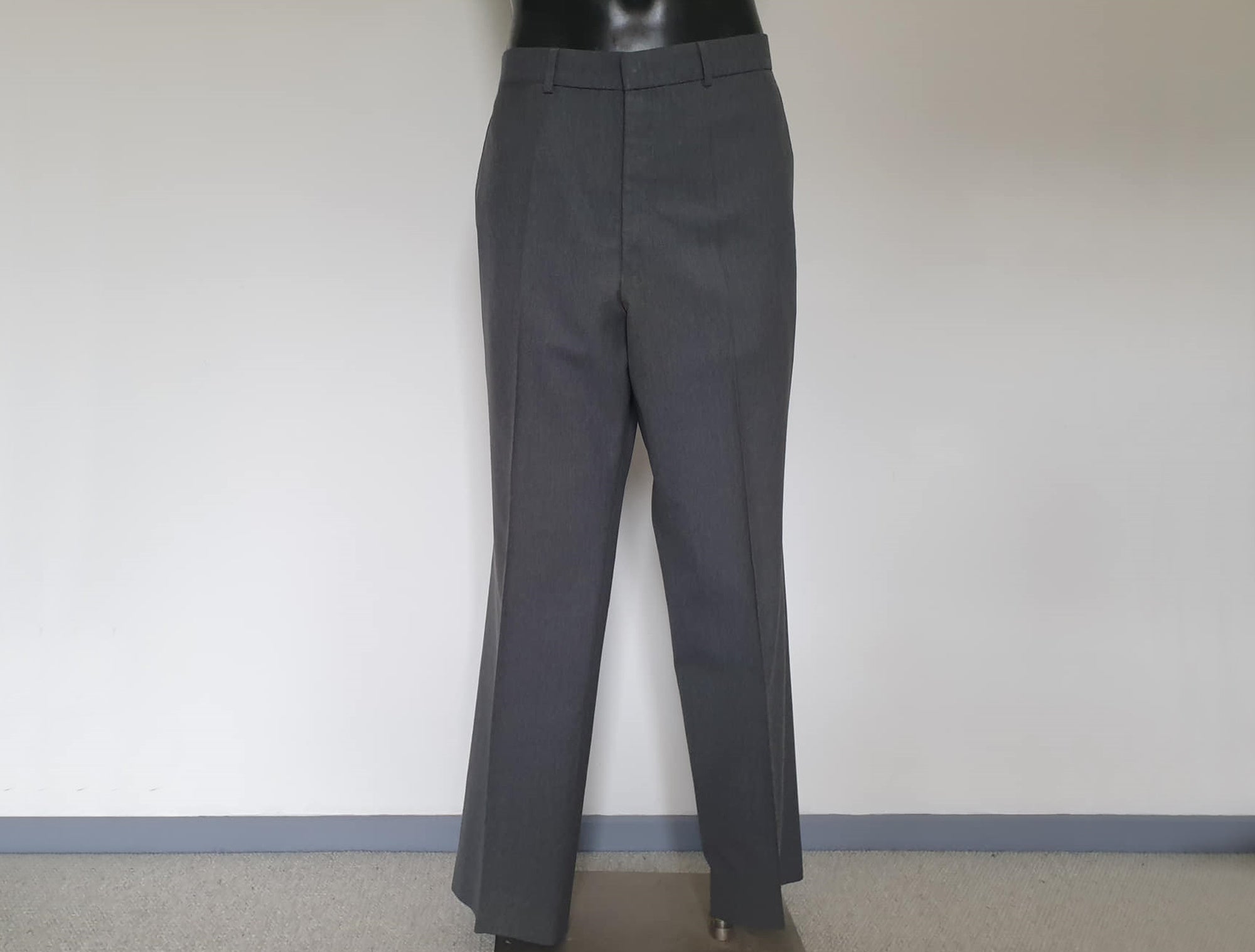 1980s Grey Wool Blend Pants by Fletcher Jones - XL