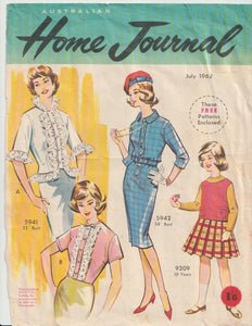 vintage 1960s australian home journal patterns straight dress and frilly blouse 1962