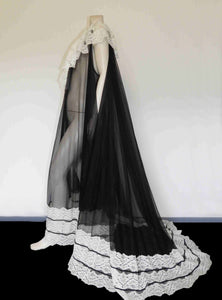 Sheer Black Peignoir, Robe With Amazing Sleeves - M – Louisa Amelia Jane  Vintage