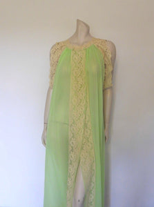 vintage sheer green lingerie negligee peignoir robe by tosca