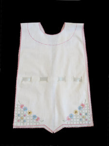 1920s vintage hand embroidered linen blouse front wrap vest
