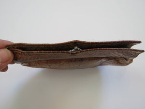 vintage brown snake skin purse or clutch bag 1950s 1960s