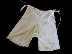 antique edwardian drawers knickers culottes broderie anglaise eyelet trim