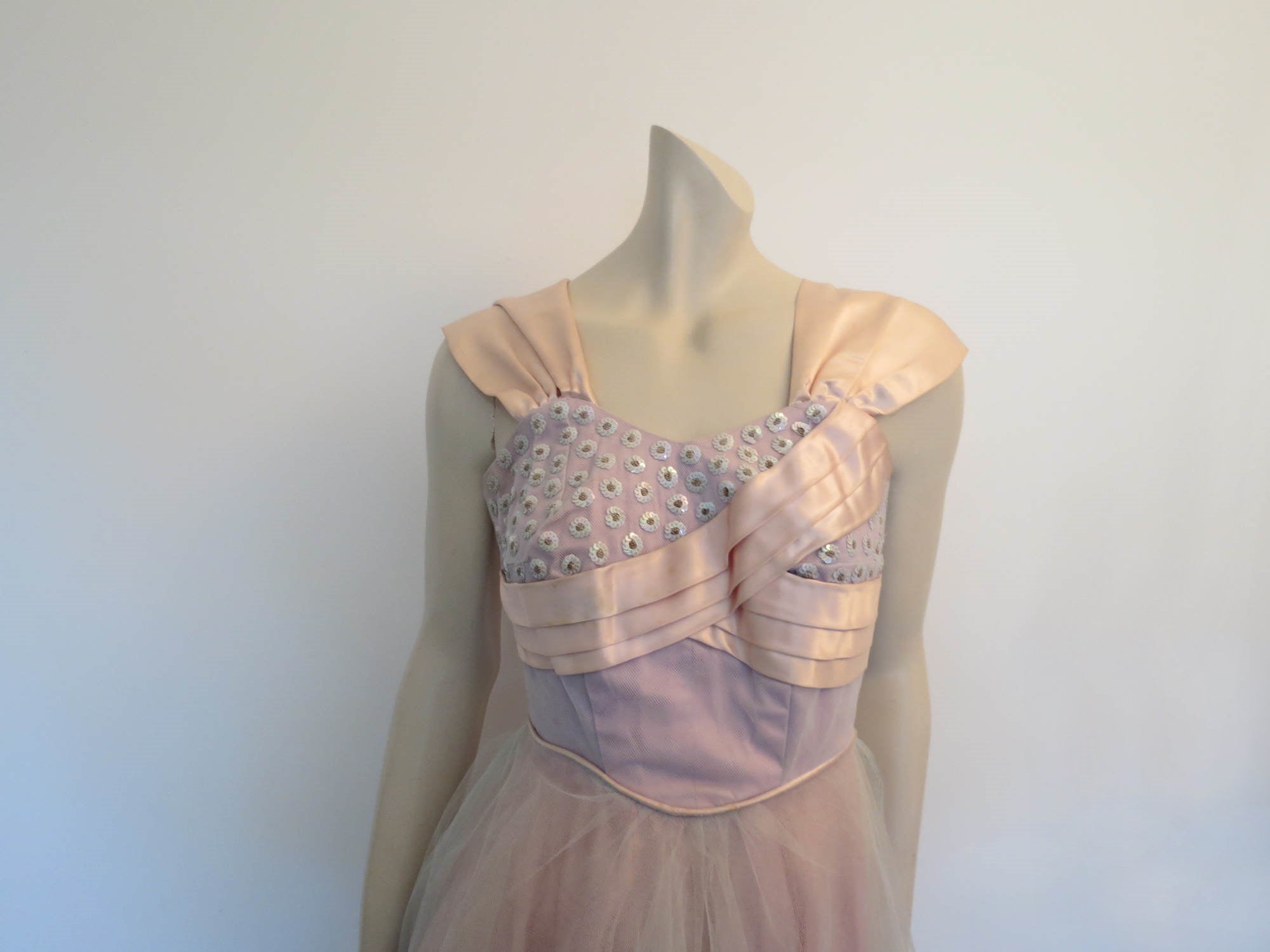 1950s vintage tulle and sequins dance dress prom dress