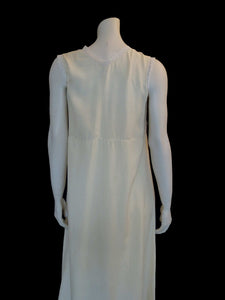 vintage antique 1910s 1920s nightgown with lace bodice cream rayon with cotton lace