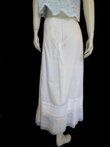 antique edwardian petticoat skirt with lace border