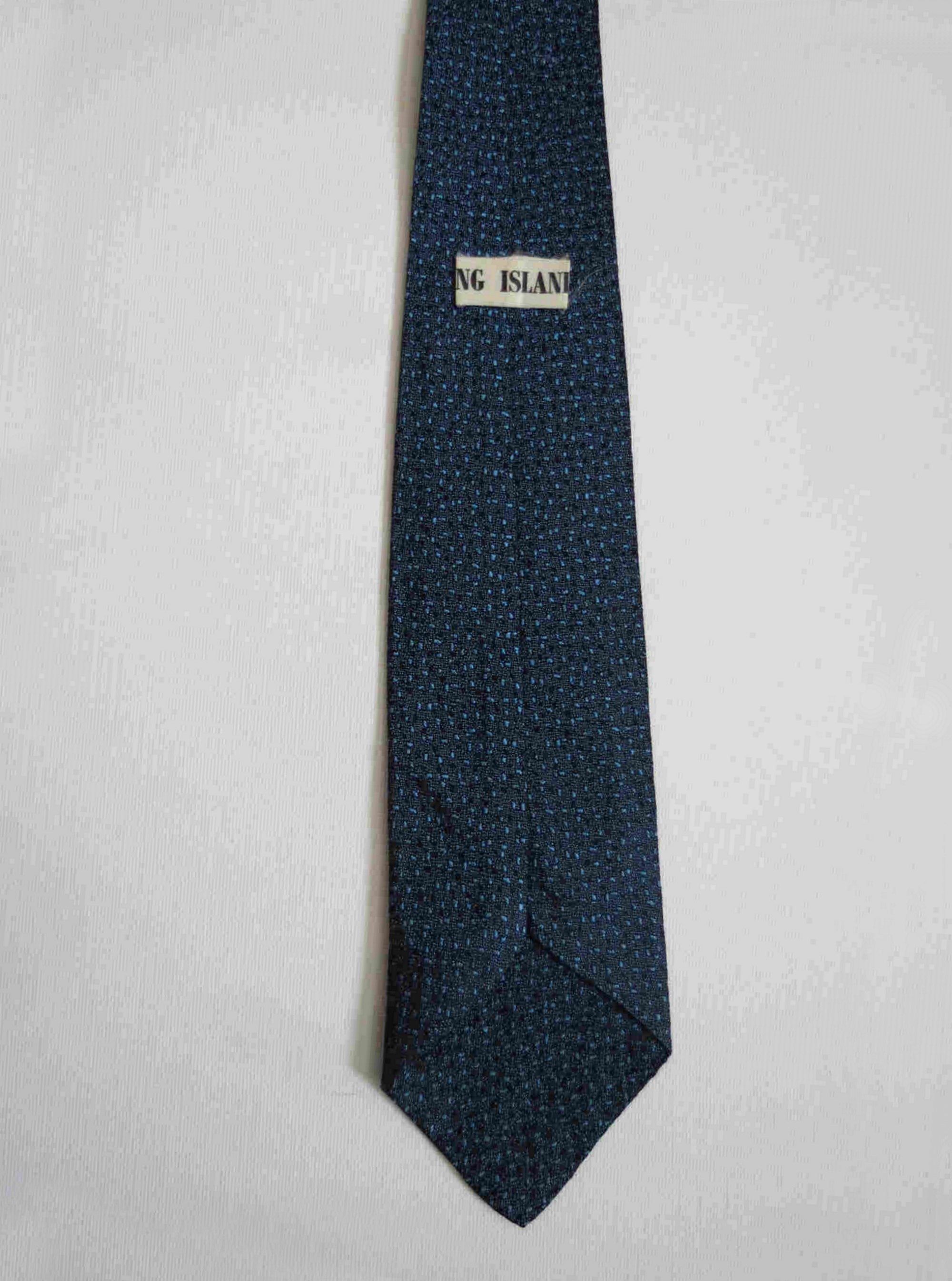 1960s vintage blue rayon tie by long island