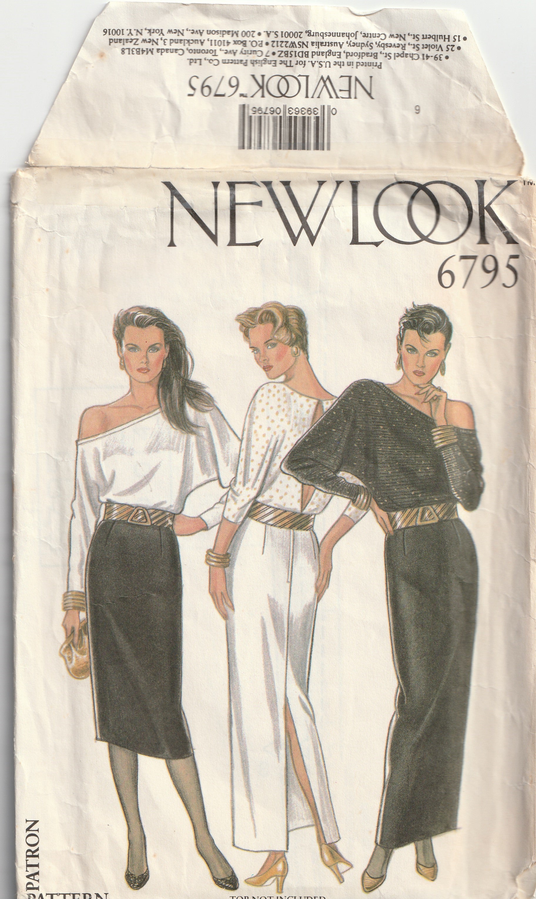 Straight Skirt in Two Lengths - Vintage Pattern - New Look 6795 - 1990s