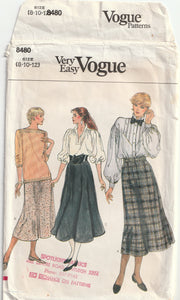 Waist 61-67 cm - Set of Skirts - Vintage Pattern - Vogue 8480 - 1980s