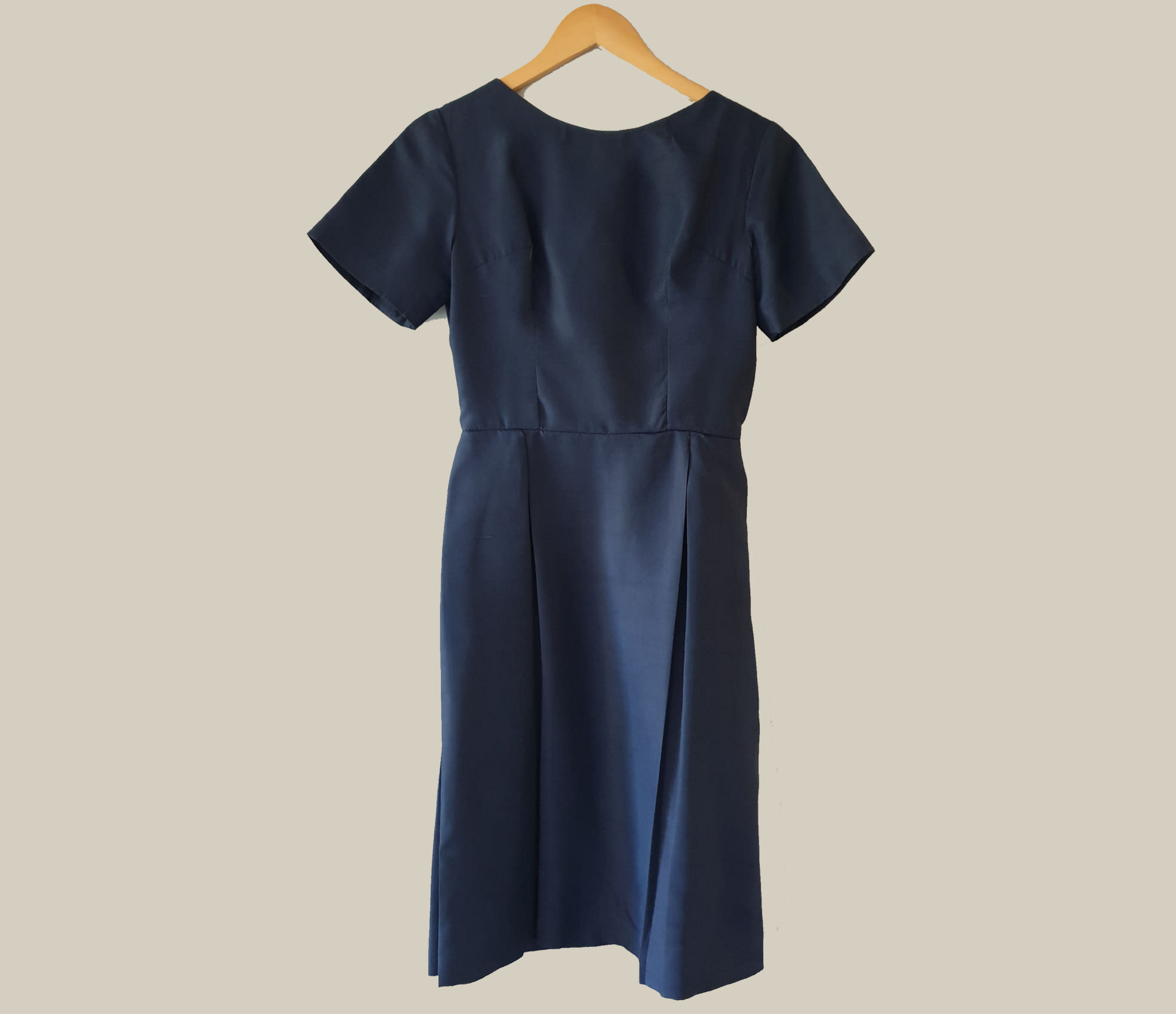 1960s Dark Blue Silk Dress - S