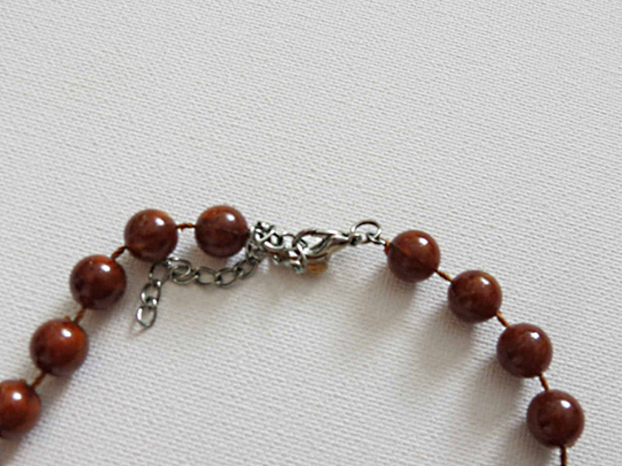 Necklace of Brown Marbled Beads