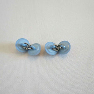 Blue Double Buttons or Womens Cuff Links