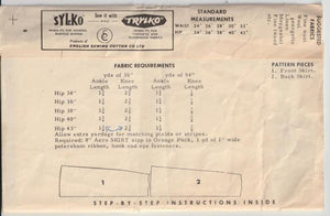 A-line Skirt or Maxi Skirt - Waist 66 cm - Vintage Mail Order Pattern 5463 - 1960s