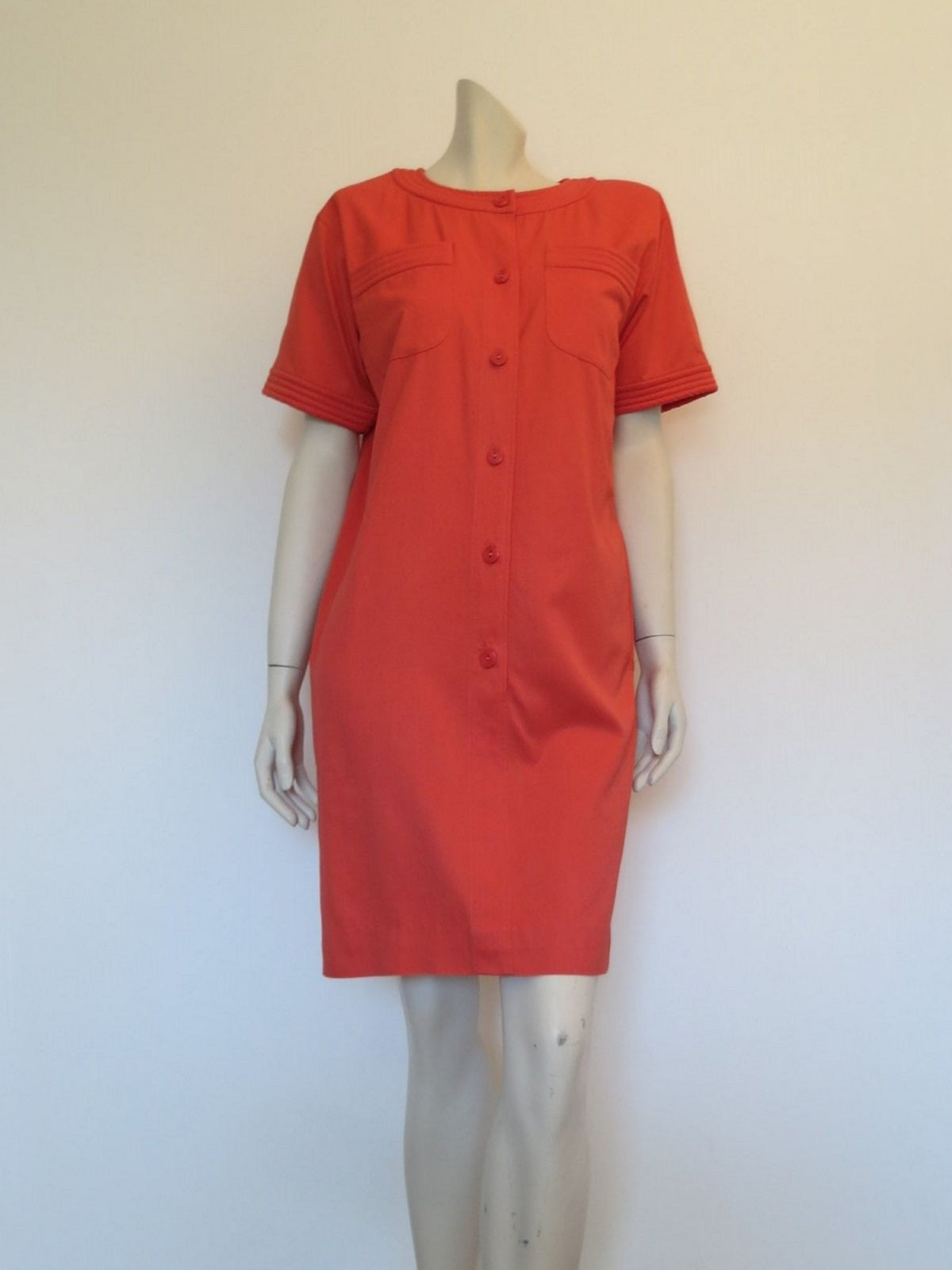 ungaro vintage designer orange dress 1980s fashion