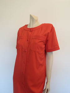 ungaro vintage designer orange dress 1980s fashion